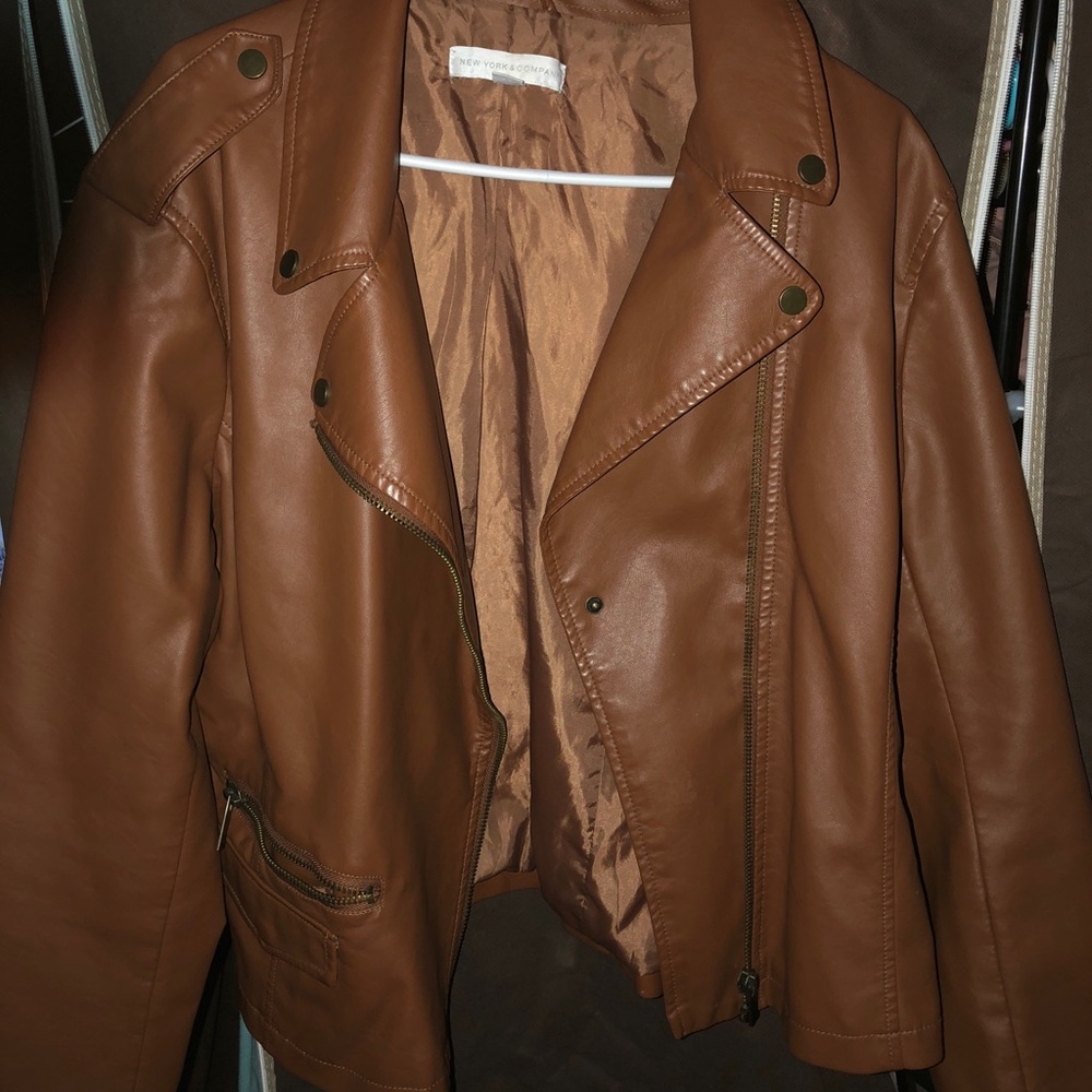 Brown faux leather jacket
